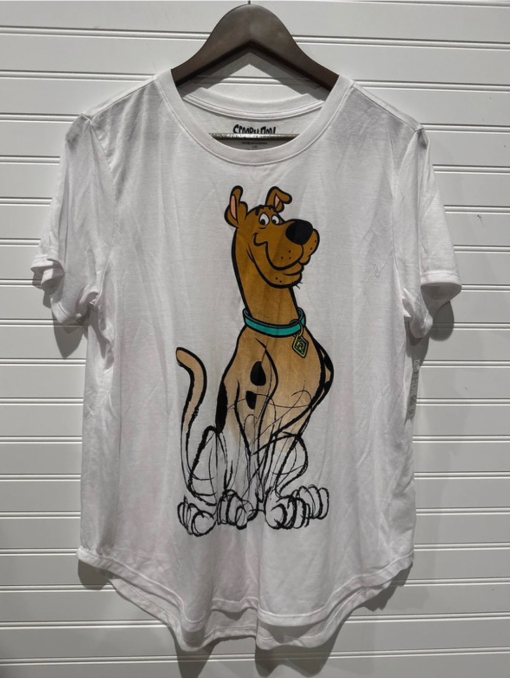 Scooby Doo Juniors T Shirt Classic Sketchy Print Knit Casual Top NWT XXL 2XL